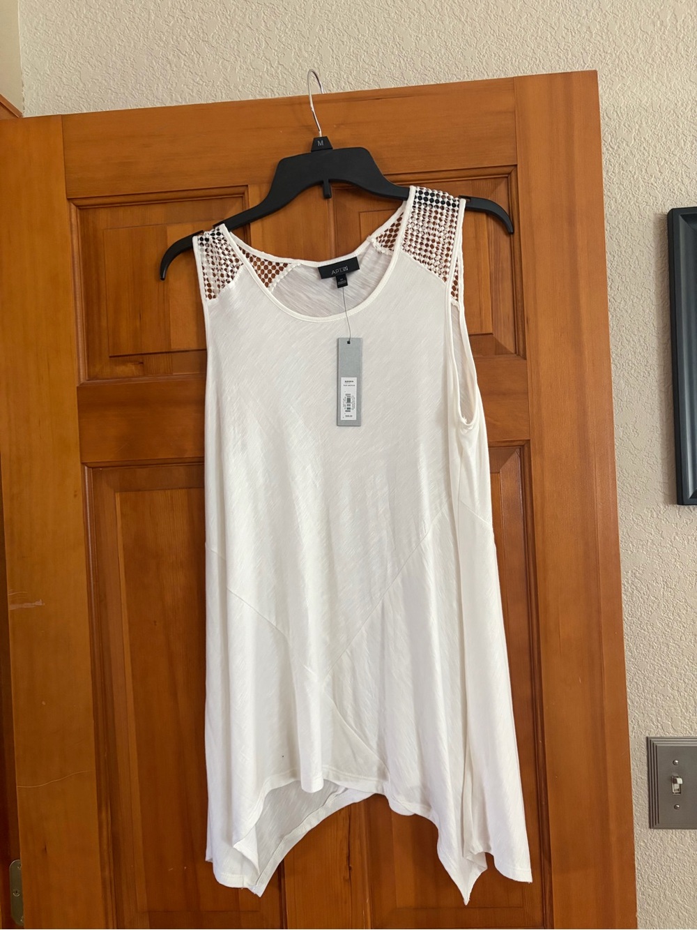 Apt. 9 Cream Crochet-Trim Sleeveless Swing Tank